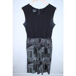 Nooworks Women's Medium Black Gray Scoop Neck Sleeveless Dress